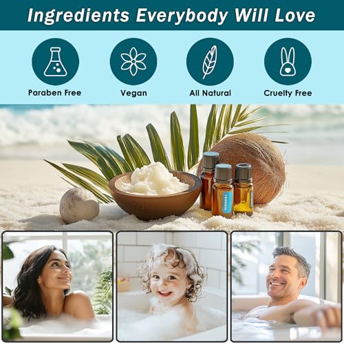 Spa Gift Baskets For Women - Luxury Bath Set With Ocean & Coconut - Spa Kit Includes Body Wash, Bubble Bath, Lotion, Body Butter, Soap, Bath Oil, Shower Puff, and Towel