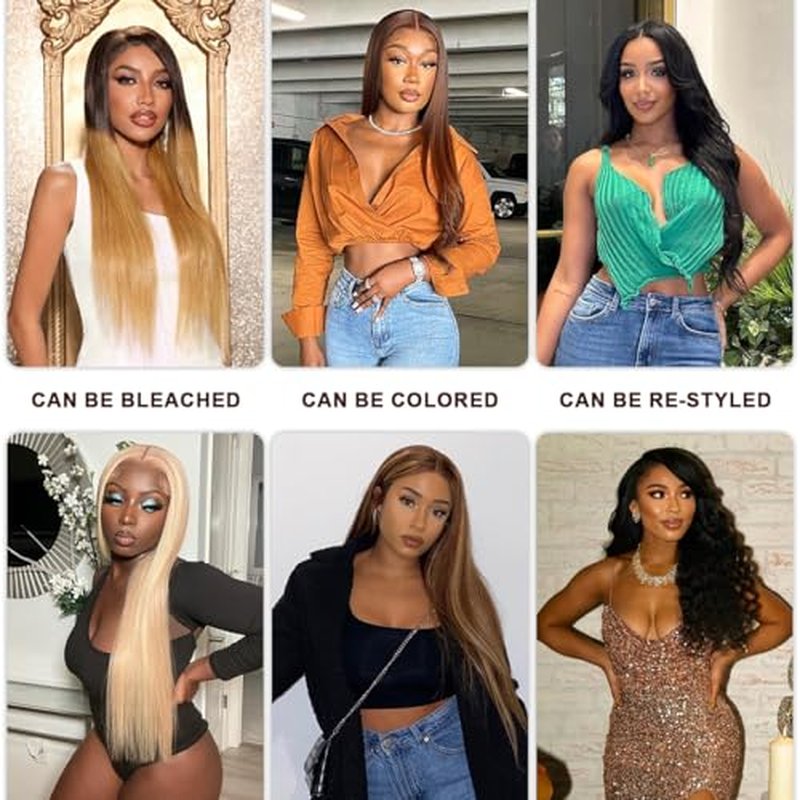 Straight Human Hair Wig 24 Inch Lace Front Wigs Human Hair 200 Density 13x6 HD Straight Lace Front Wigs Pre Plucked with Baby Hair Glueless Lace Frontal Wigs for Women Natural Black