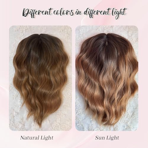 MORICHY 10 Inch Short Wavy Hair Topper for Women with Thinning Hair,Synthetic Lightweight & Breathable Hairpiece with 6.5"x6.5" Base£¬Natural Look Volume Booster Hairpiece for Coverage