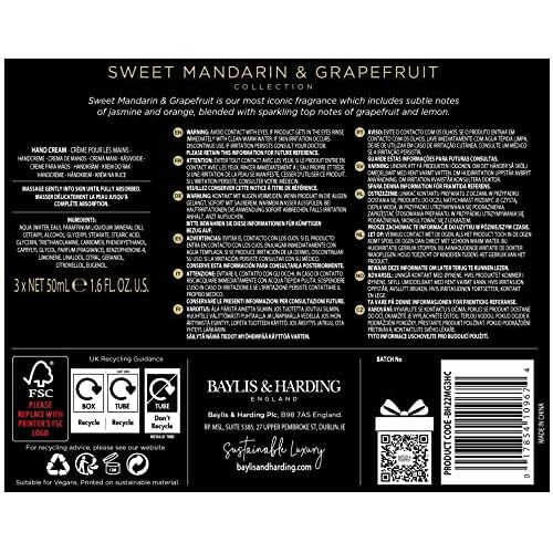 Baylis & Harding Gift Set for Women - Hand & Skincare - Sweet Mandarin & Grapefruit Indulgent - 3-Pack