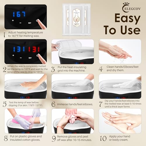 Paraffin Wax Refills-10 Pack Unscent Paraffin Wax for Hand and Feet, Parrafin Wax Blocks for Wax Machine, Parafin Wax Bath, Relieves Muscle Fatigue, Deeply Hydrates, Moisturizes and Nourishes