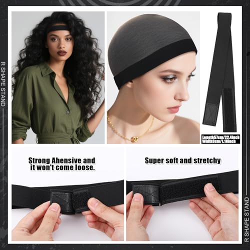10 Pack Set 2 Wig Head Stand with 5 PCS Wig Brush Comb Hat Wig Holder Set for for Travel Home Use
