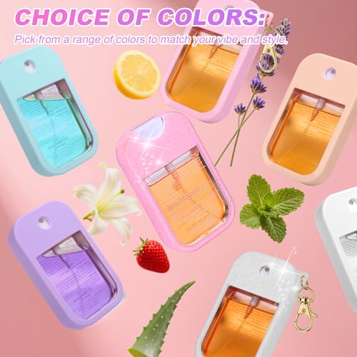 AIERSA Hand Sanitizer Spray Glitter Case Compatible with Touchland, Silicone Hand Sanitizer Case Holder with Keychain for Touch Land Mist 1FL. OZ (Glitter Sequin White)