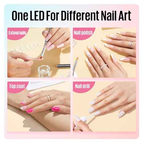 MEFA Handheld UV Light for Gel Nails, UV Nail Lamp with 2 Timer Settings, Portable Cordless Rechargeable USB Nail Dryer for Gel Nail Polish Fast Curing, LED Nail Lamp for Home DIY Salon Women