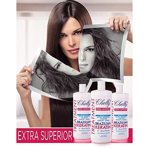 Chelly Superior Infused with Chocolate Brazilian Keratin Treatment 946ml (32 fl oz) | Progressive Brush | Straightening & Smoothing System | Hair Straightening Therapy | 100% Straight Hair | Frizzy Free