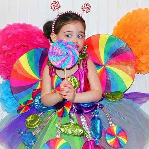 Christmas Headband Cute Xmas Holiday Candy Cane Lollipop Hairband Red White Stripe Hair Hoop Headpiece Party Favor Gift for Women Girls