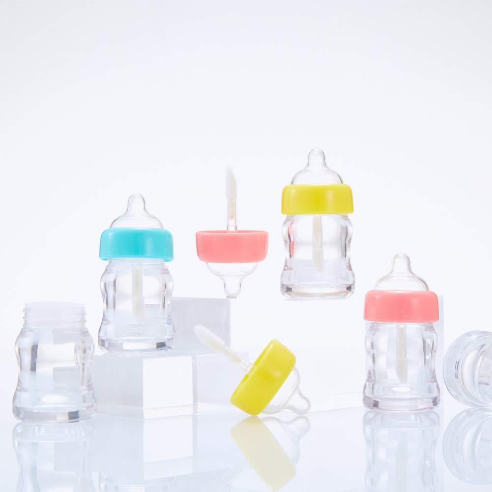 Empty Lip Gloss Tubes - Reusable 7ml Milk Bottle Shaped Containers for DIY Cosmetics | Pink - 6 Pack