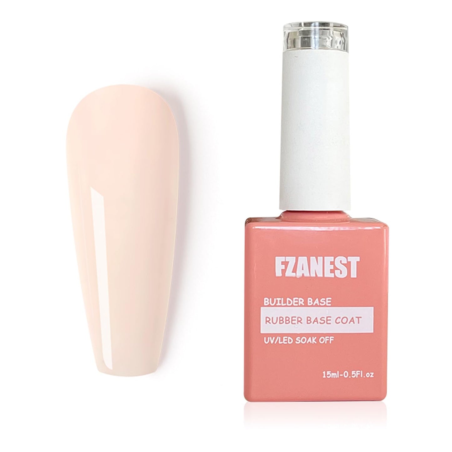 FZANEST Builder Gel Milky White Gel Polish Rubber Base For Nail Strengthener Extension LED Lamp Cured Color Base Nail Polish in Bottle