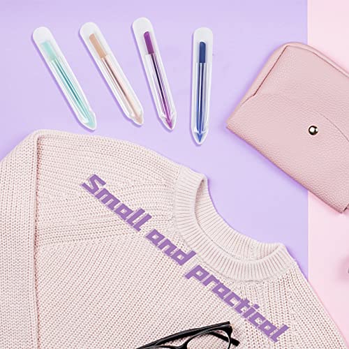 4Pcs Glass Cuticle Pusher, heemeei Dual-Ended Manicure Stick, Crystal Cuticle Pusher Glass File, Professional Precision Filing Cuticle Remover, Manicure Pedicure Tools for Nails and Cuticles Care¡¦