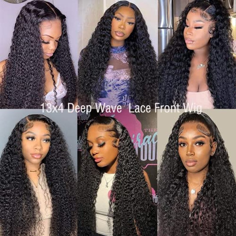 13x4 HD Lace Front Wigs Human Hair Pre Plucked with Baby Hair 180% Density Brazilian Virgin Hair Deep Wave Wig Glueless Human Hair Wigs for Black Women (natural color 22 inch)
