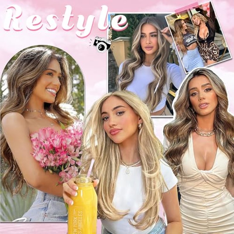 Clip in Hair Extensions Real Human Hair, Seamless Clip ins Real Human Hair for Women, Remy Human Hair Clip in Extensions, Double Weft 8pcs 16 inch Balayage Dark Brown to Chestnut Brown