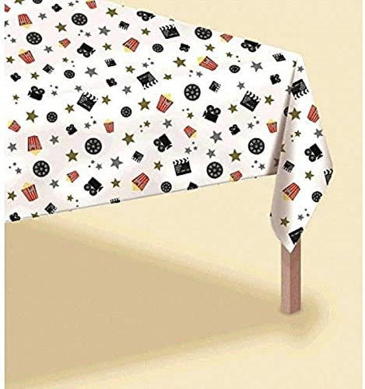 Popcorn Director's Cut Plastic Table Cover – 52" x 102" (1 Piece) – Premium Quality, Durable Material for your Movie Night or Themed Party