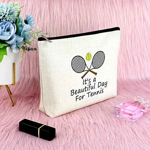 Tennis Lovers Gifts Makeup Bag Inspirational Gifts for Tennis Girl Player Cosmetic Bag Team Presents for Her Funny Birthday Christmas Graduation Presents for Daughter Niece Travel Cosmetic Pouch