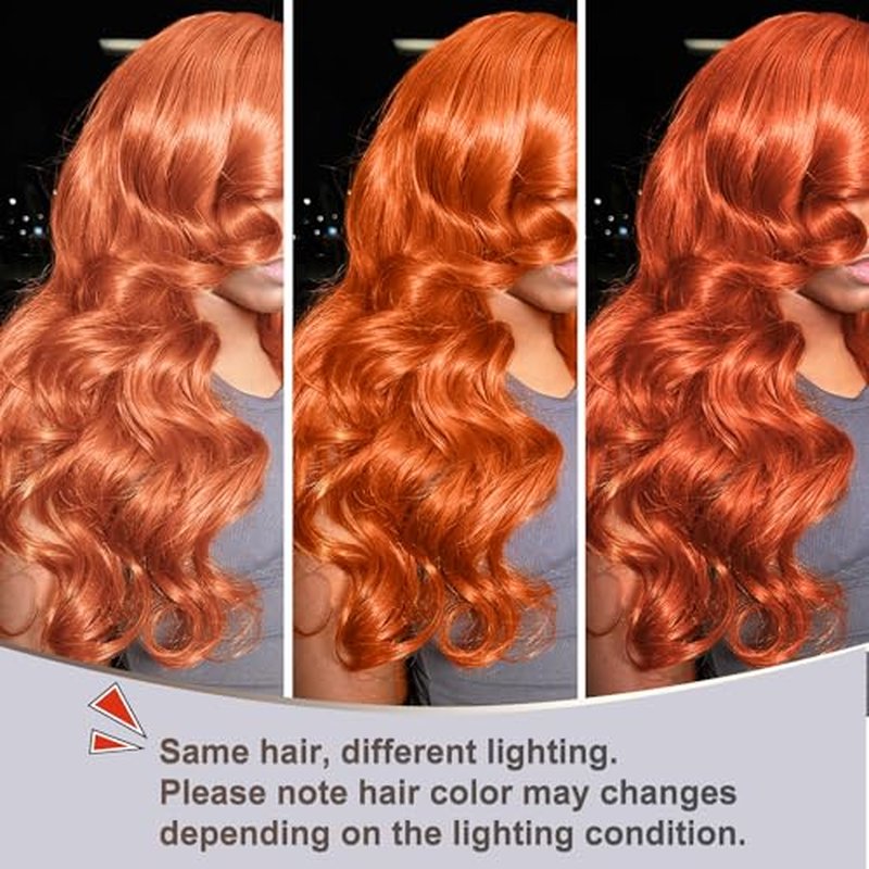 12A Ginger Body Wave Bundles Human Hair, Soft And Shed-Free Colored #350 Copper Burnt Orange 3 Bundles Double Weft 100% Unprocessed Brazilian Remy Hair Ginger Sew In Wavy 12 14 16 Inch