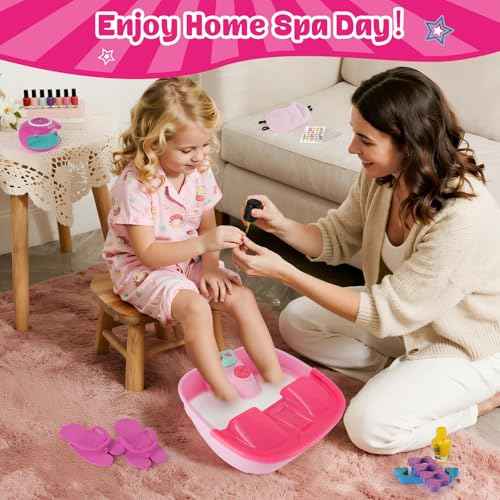 Kids Spa Day Kit For Girls, Spa Kit For Girls Ages 8-10-12, Kids Foot Spa Manicure Pedicure, Girls Pedicure Spa Kit For Kids With Kids Spa Set For Girls Christmas Birthday Gift