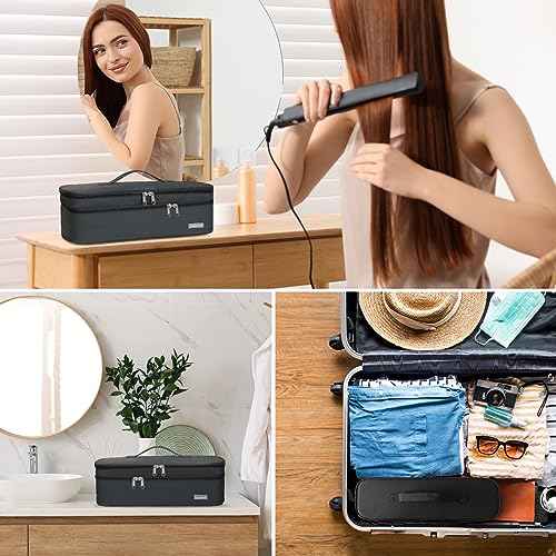 Double-Layer Travel Storage Bag Compatible with Hair Dryer and Attachments, Portable Carrying Case for Hair Dryer Brush/Volumizer/Styler/Hot Tools Scandihome Series
