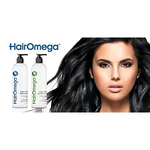 DrFormulas HairOmega DHT Blocker Shampoo + Conditioner with Moroccan Argan Oil, Jojoba Oil, Avocado Oil (Sulfate Free Shampoo + Conditioner Set)