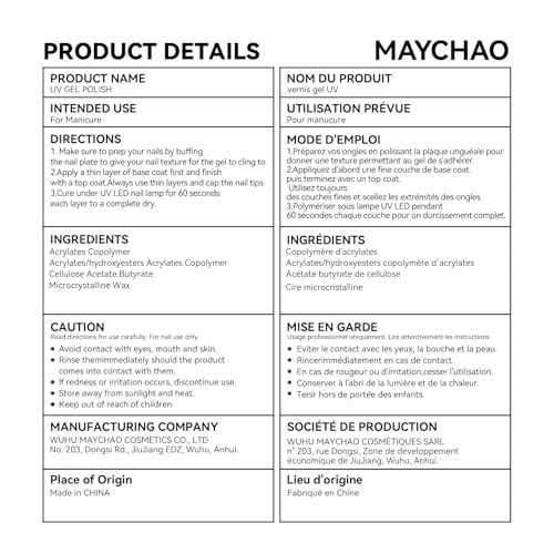 MAYCHAO Jelly Grey Gel Nail Polish 1Pc Nail Polish 15ML Soak Off UV LED Nail Gel Polish Nail Art Starter Manicure Salon DIY at Home, 0.5 OZ