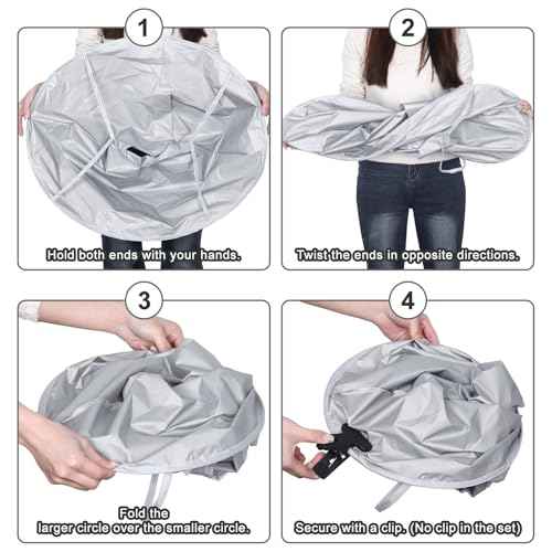 Fade Haircut Guide for Men, Self Haircut Kit for Men, Include Hair Cutting Guide & Cape Umbrella & Comb, Neckline Shaving Templat, DIY Hair Cutting Accessories Tools for Home (Blue)