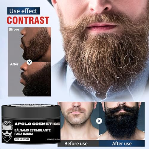 Para Barba, Crecimiento De Barba Para Hombre, Beard Stimulating Balm Beard Cream, Estimulante De Barba Ultra Potente, Beard Balm for Men Growth Oil, Balsamo Negro Moisturizes Strengthens (1PCS)