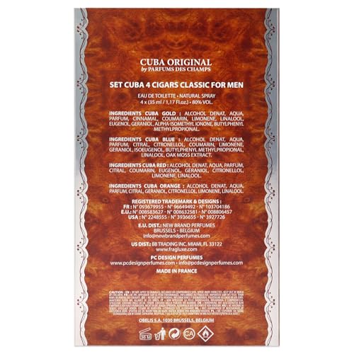 Cuba By Cuba for Men Gift Set, 4 Count