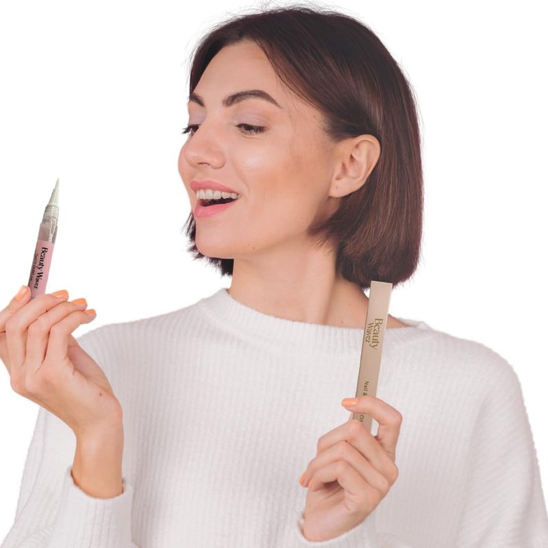 BeautyWavez Nail and Cuticle Oil Pen with Vitamin E and Essential oils for Brittle Peeling Breaking Thin Nails - Nail Growth Oil, Softens Cuticles, Nourish, Soothe & Moisturize Damaged Nails, 0.68floz