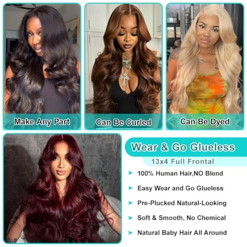 Body Wave Lace Front Wigs Human Hair Pre Plucked 13x4 HD Transparent Lace Frontal Wigs Human Hair with Baby 180% Density 9A Glueless Brazilian Lace Front Wig for Black Women Natural Black 26 Inch