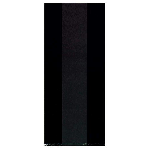 Large Cello Party Bags - 11.5" x 5" (25 Pc) - Perfect for Gift Packaging & Event Celebrations, Black