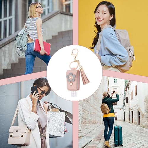 4Pcs Hand Sanitizer Keychain, 30ml Refillable Portable Hand Sanitizer for Toiletry Lotion Liquid Soap Shampoo