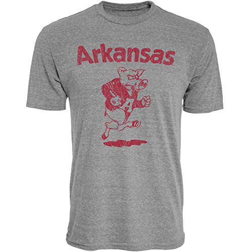 Reserve Collection by Blue 84 NCAA Arkansas Razorbacks Mens Vintage Tri-Blend Vault T Shirt, Arkansas Razorbacks Heather, Medium