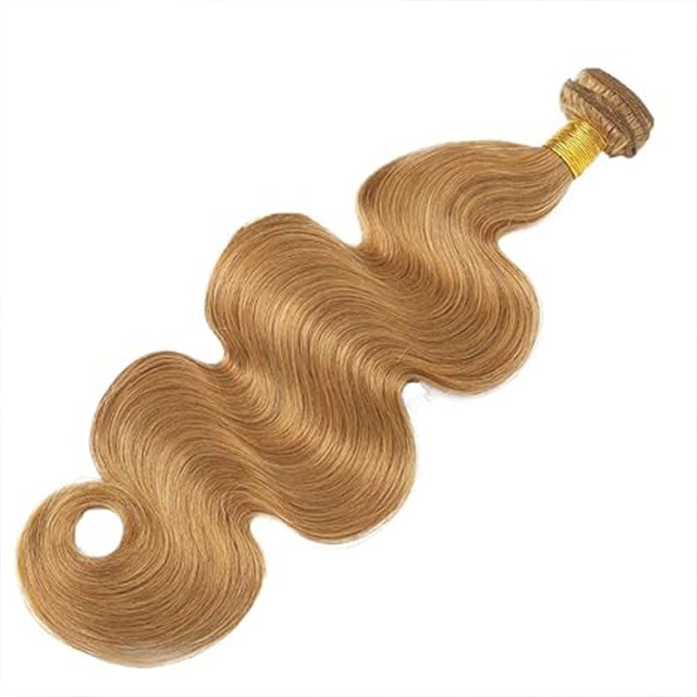 #27 Honey Blonde Bundle Human Hair Blonde Human Hair Bundles Body Wave 1 Bundle Color 27 22 Inch Blonde 100G/PC Unprocessed Brazilian Virgin Double Weft Hair Extension
