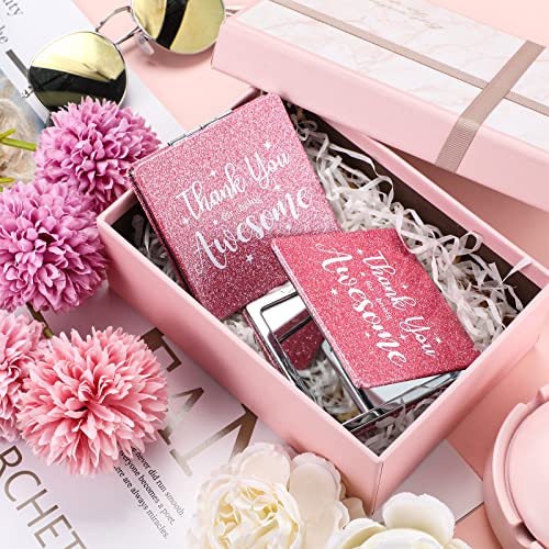 Qunclay 12 Pcs Employee Appreciation Gifts, Compact Mirror for Women Inspirational Makeup Mirror Favors for Veterinary Technician Week Christmas Coworker