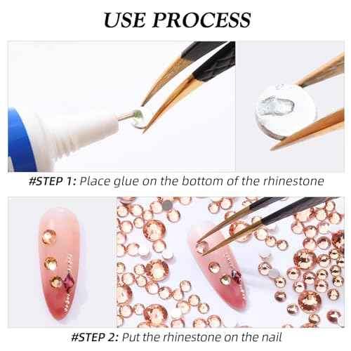 Champagne Flatback Rhinestones, Glass Rhinestones for Nail Art and Craft, Glue Fix, Loose Crystal Gemstones(Champagne, SS20, 2880pcs, 4.6-4.8mm)