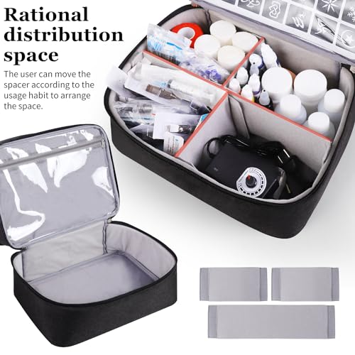 Tattoo Carrying Case Tattoo Supplies Organizer Tattoo Kit Box Case Tattoo Equipment Storage Bag Tattoo Travel Tattoo Storage Organizer for Tattoo Stencil Printer, Tattoo Ink, Tattoo Equipment