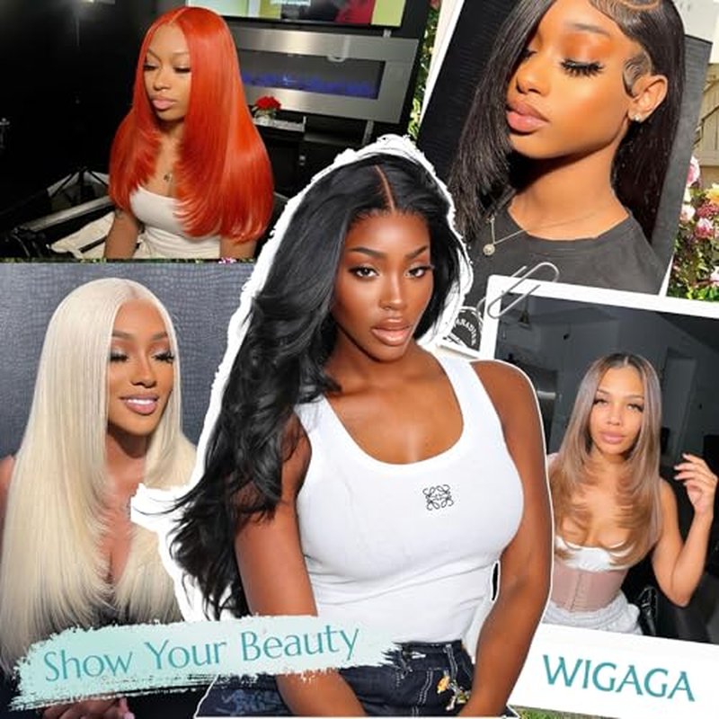 Synthetic Lace Front Wig 13x4 HD Lace Layered Hairstyle Pre Plucked Hairline Straight Long Black Glueless Wigs for Black Women 26 Inch Beginner Friendly