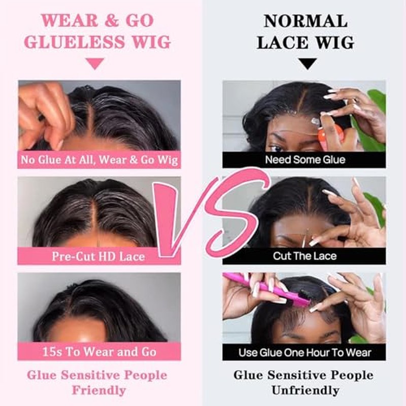 5x8 Glueless Wigs Human Hair Pre Plucked Pre Cut Bob Wig Human Hair 200% Density Body Wave Lace Front Wigs Human Hair HD Closure Wigs Short Bob Wigs for Black Women Wear and Go Glueless Wig 14 Inch
