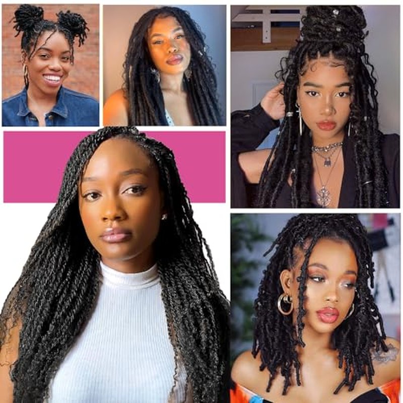 Afro Kinkys Bulk Human Hair For Braiding Afro Kinky-Curly Human Hair Bulk For Mini Twist Hair 18Inchs 50g/pack Bulk Human Braiding Hair For Micro Locs Extensions (1B, 18Inchs,50g/pack)