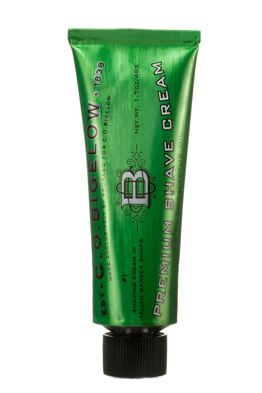 C.O. Bigelow Travel Shaving Cream, 1.7 oz Mens Shaving Cream with Eucalyptus Oil for Sensitive Skin & All Skin Types, Travel Size