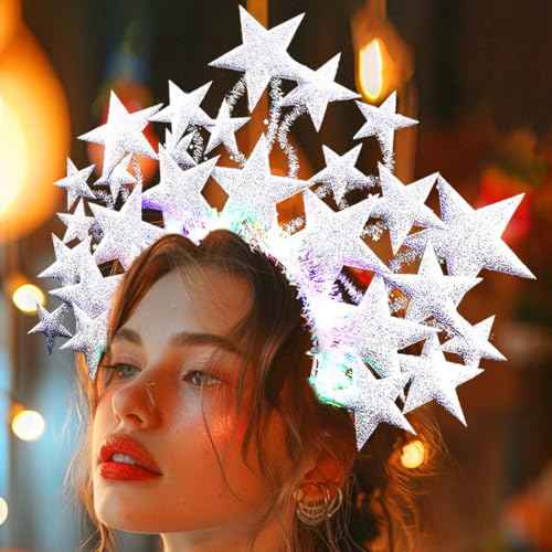 Light Up Stars Headbands Sparkly Led Nightclub Hair Band Rave Party Costume Hair Accessories for Women