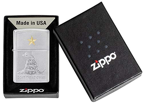 Zippo Don't Tread on Me Satin Chrome Pocket Lighter