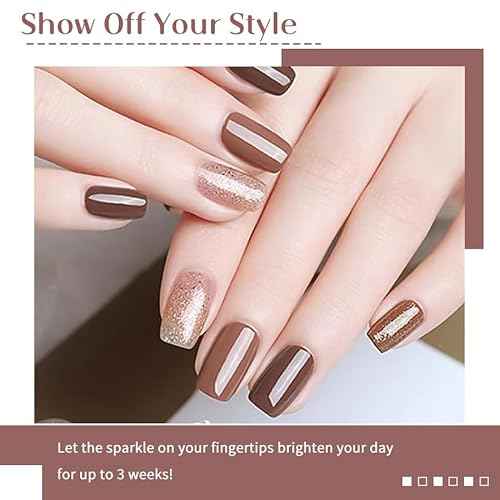 JR 9pcs 15ml Fall Gel Nail Polish Set Brown Earth Red Pink Gel Polish Kit UV Soak Off Polish Nail Art Manicure Salon Home DIY Gift C