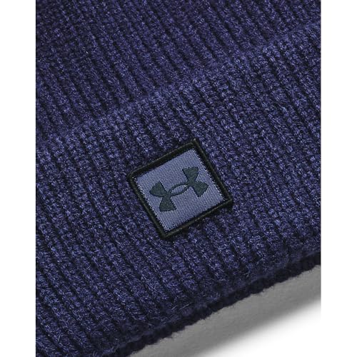 Under Armour Men's Halftime Ribbed Beanie, (410) Midnight Navy / / Black, One Size Fits Most