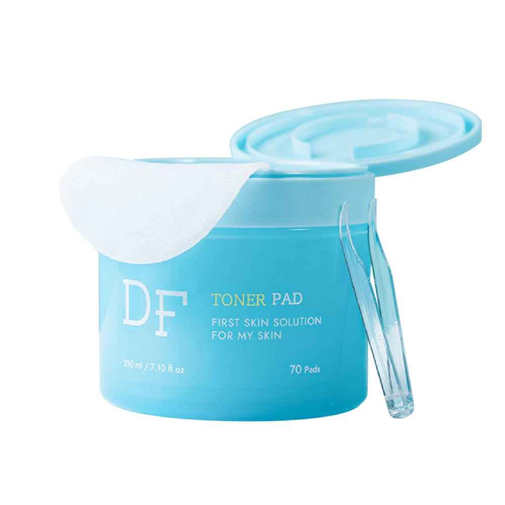 DFRAU Vegan Toner Pads for Face, Toner Pad Korean for Exfoliation, Soothing Brightening and Pore Care with Niacinamide, Centella Asiatica and Ginseng (70 Pads)