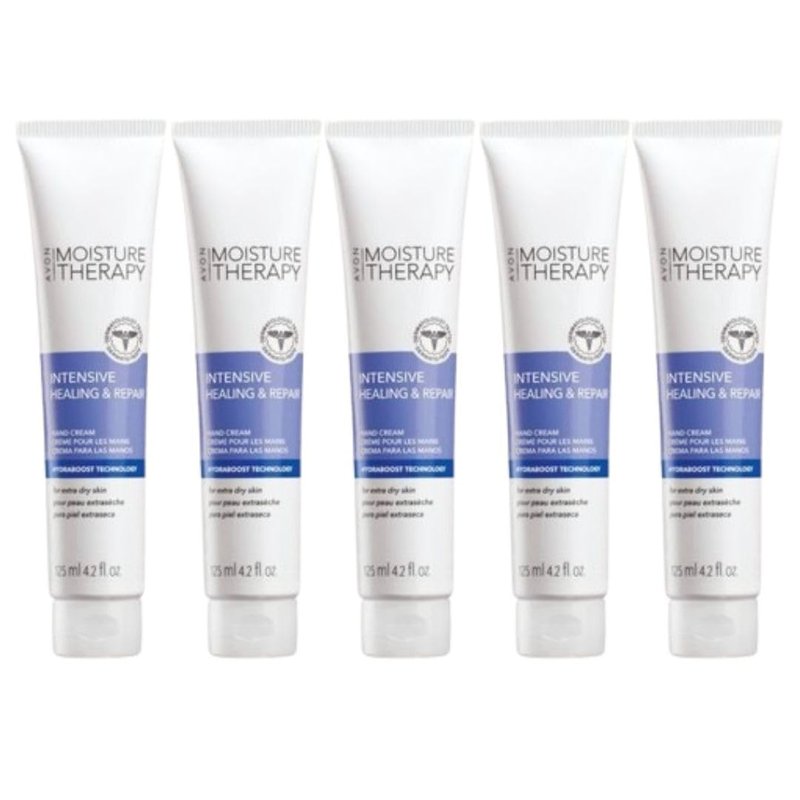 Avon Moisture Therapy Intensive Healing & Repair Hand Cream for Women & Men โ Pack of 5, Deep Hydration Hand Moisturizer for Dry Cracked Skin, Hypoallergenic & Fragrance-Free, 4.2 oz Each
