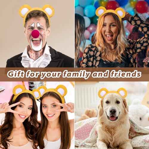 Sightor Yellow Bear Ears Headband, Cute Bear Hairband Bear Ear Head Wear for Makeup Washing Face Animal Cosplay Soft Bear Headband