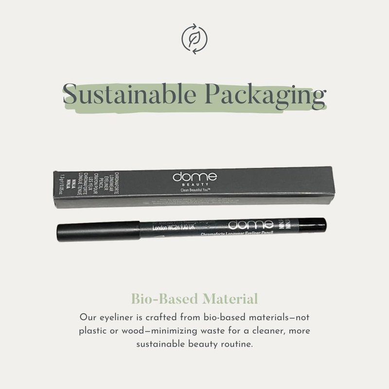 dome BEAUTY Black Gel Eye Liner Pencil - Black Eyeliner Gel for Precise Application, Long-Lasting, Smudge-Proof, Clean Beauty, Smooth Formula, Vegan, Ninja Black Eyeliner Pencil 0.05oz