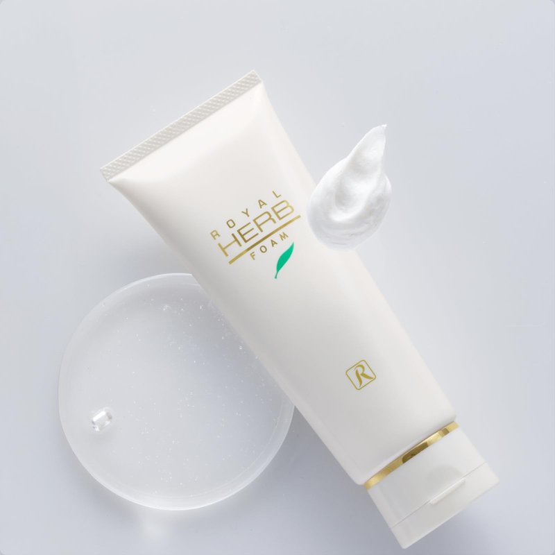 ROYALCOSMETICS ROYAL HERB FOAM Facial Foaming Cleanser Moisturizing with Aloe Vera Leaf Extract, Ginseng Extract and Gold, 4.23 OZ / 120g