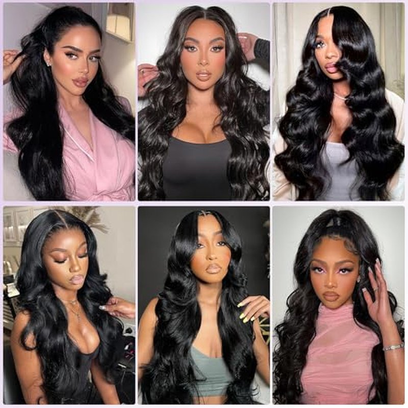 30 Inch Body Wave Lace Front Wigs Human Hair Wigs for Women 13x6 HD Lace Front Wigs Human Hair 200 Density Glueless Body Wave Wig Lace Frontal Wigs Pre Plucked Natural Black