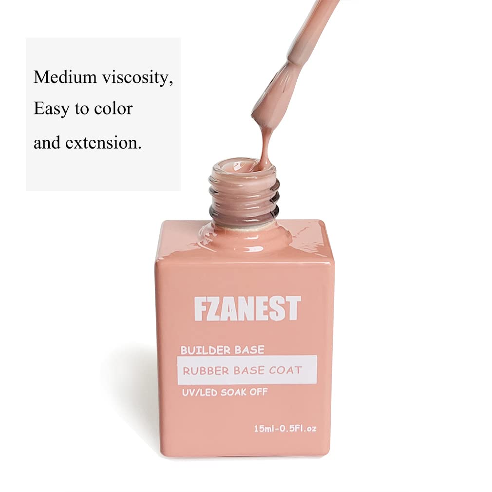FZANEST Builder Gel Milky White Gel Polish Rubber Base For Nail Strengthener Extension LED Lamp Cured Color Base Nail Polish in Bottle