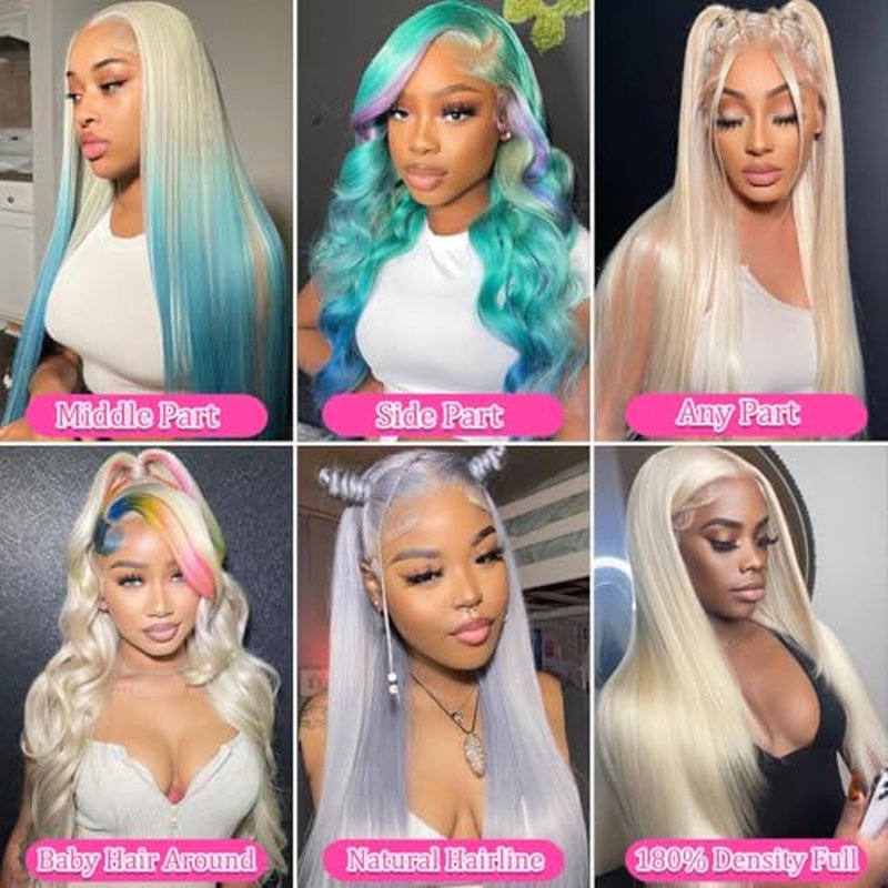26 Inch 613 Lace Front Wig Human Hair 13X6 Blonde Straight HD Transparent Lace Frontal Wigs Human Hair Pre Plucked with Baby Hair 180 Density Blonde Glueless Wigs Human Hair